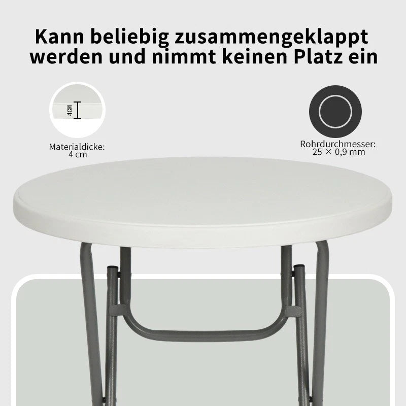 Wohnglanz Stehtisch klappbar Partytisch Bistrotisch Klapptisch in weiß Höhe110cm
