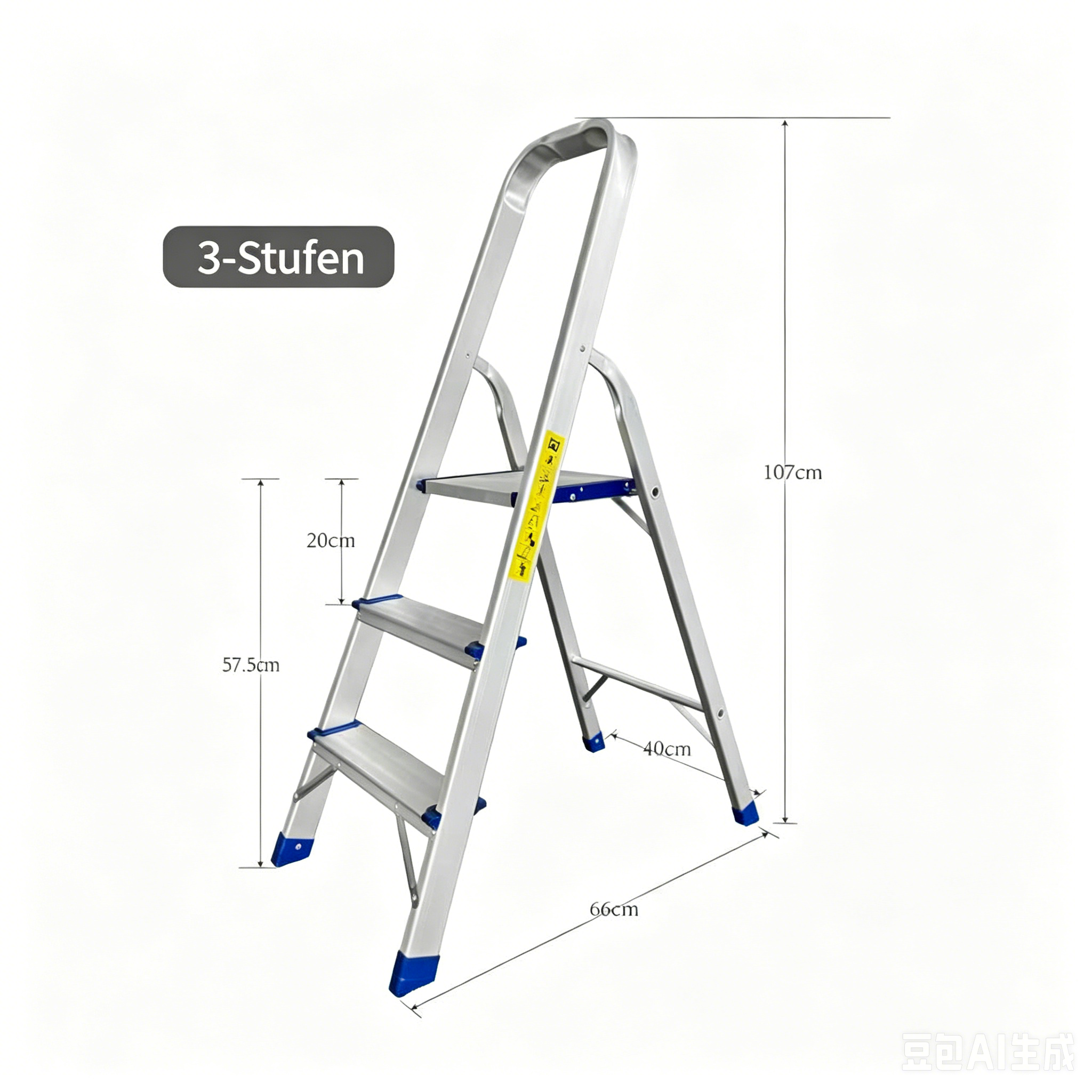 Greenbite Aluminium Stehleiter 3 4 5 6 7 Stufen – 150kg, Trittleiter Klapptritt