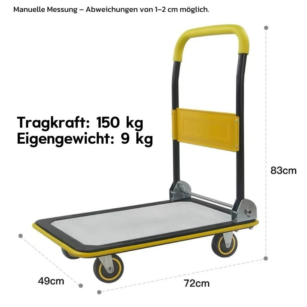 Greenbite Klappbarer Plattformwagen 150 kg – Transportwagen aus Stahl