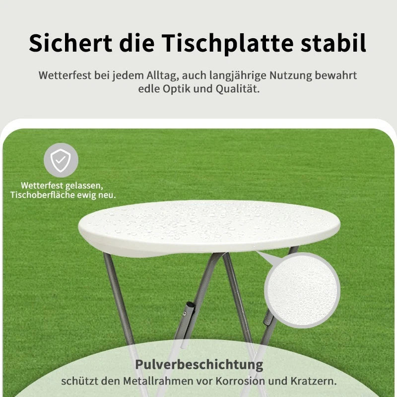 Wohnglanz Stehtisch klappbar Partytisch Bistrotisch Klapptisch in weiß Höhe110cm