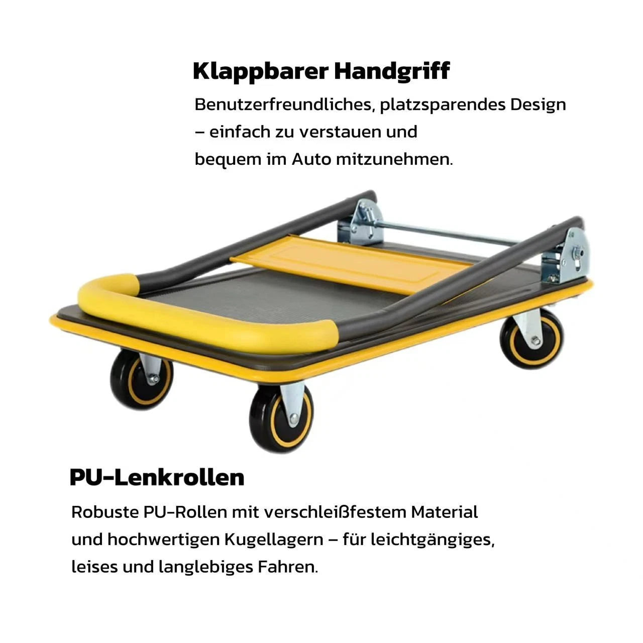 Greenbite Klappbarer Plattformwagen 150 kg – Transportwagen aus Stahl