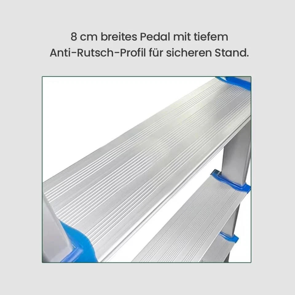 Greenbite Aluminium Stehleiter 3 4 5 6 7 Stufen – 150kg, Trittleiter Klapptritt
