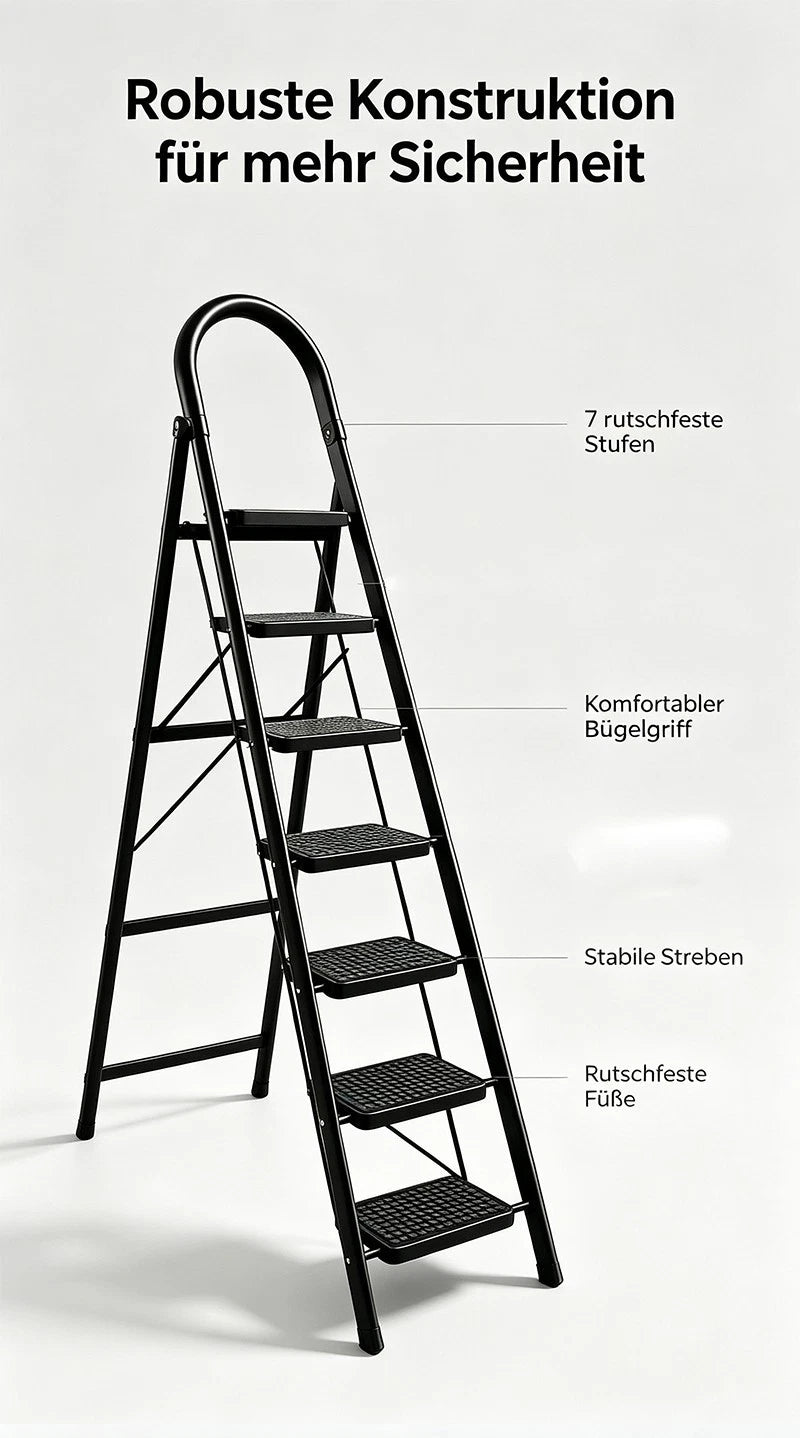 Bockleiter Haushaltsleiter Stehleiter 2 3 4 5 6 7 Stufen Klapp-Trittleiter