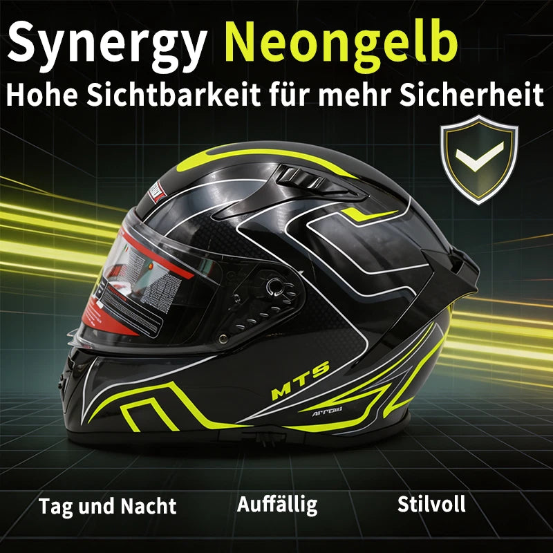 Helm Vollhelm Glanz Schwarz für Motorrad und Roller Größe S‑XL