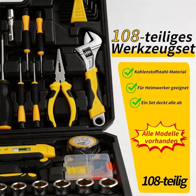 108‑tlg. bestückter Werkzeugkoffer Werkzeugset Werkzeugkasten Werkzeugkiste