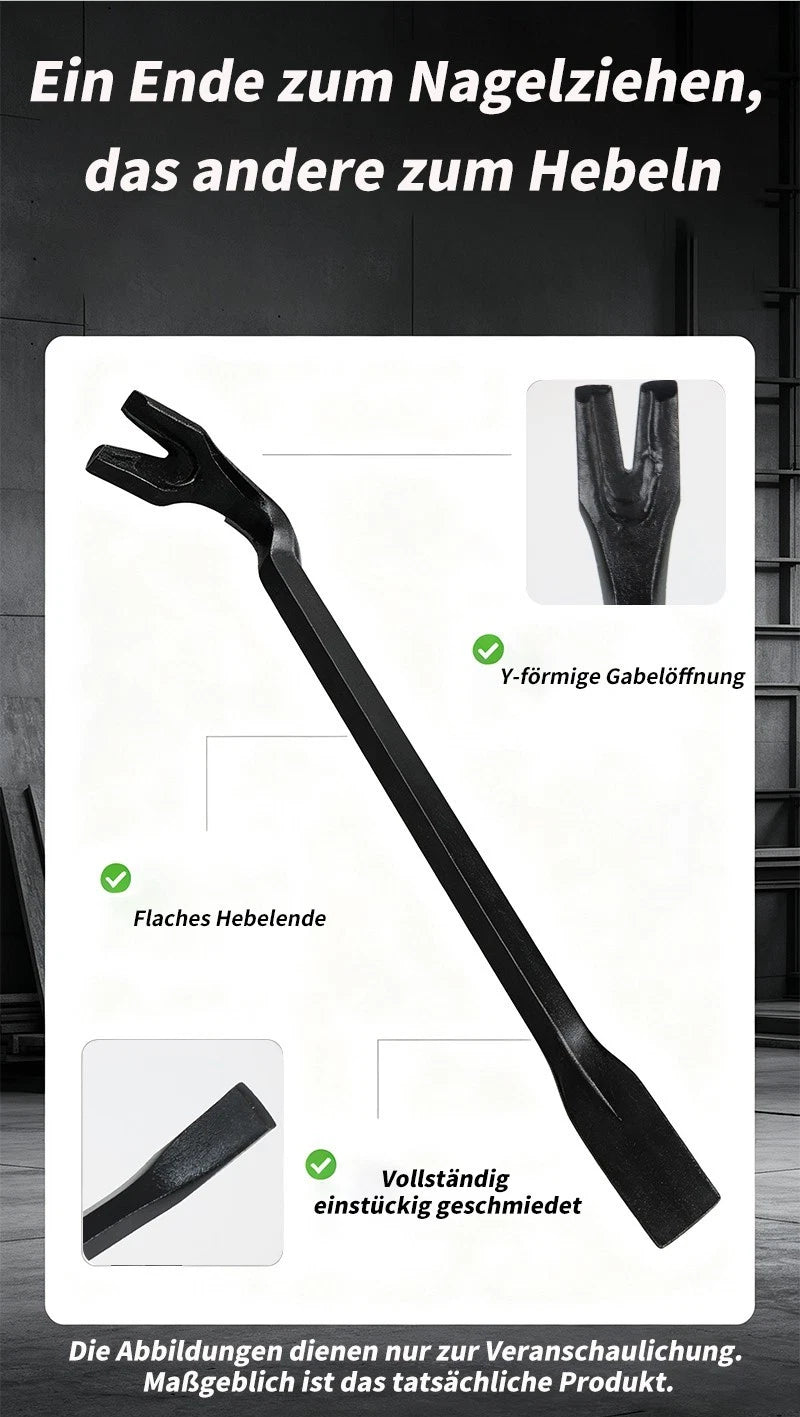 Brecheisen Brechstange Stemmeisen mit Nagelklaue zum Nagelausziehen 300-1000mm