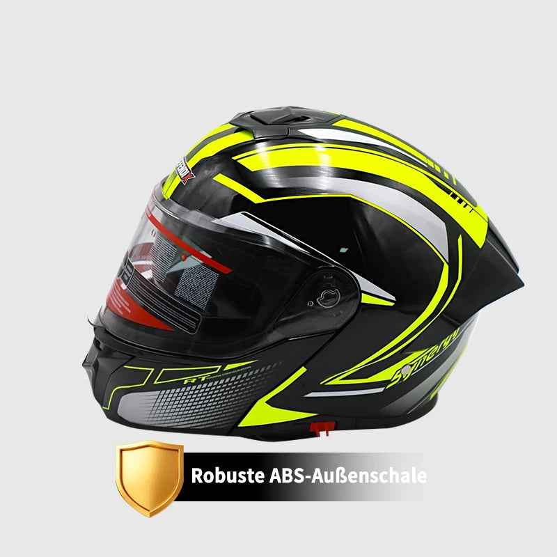 Helm Wendehelm Glanz Schwarz für Motorrad und Roller Größe S‑XL