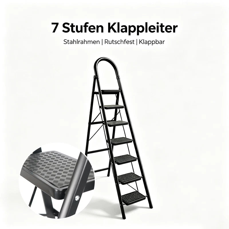 Bockleiter Haushaltsleiter Stehleiter 2 3 4 5 6 7 Stufen Klapp-Trittleiter