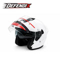 Helm Dreivertelhelm Doppellinse Glanz Weiss für Motorrad und Roller Größe S‑XL