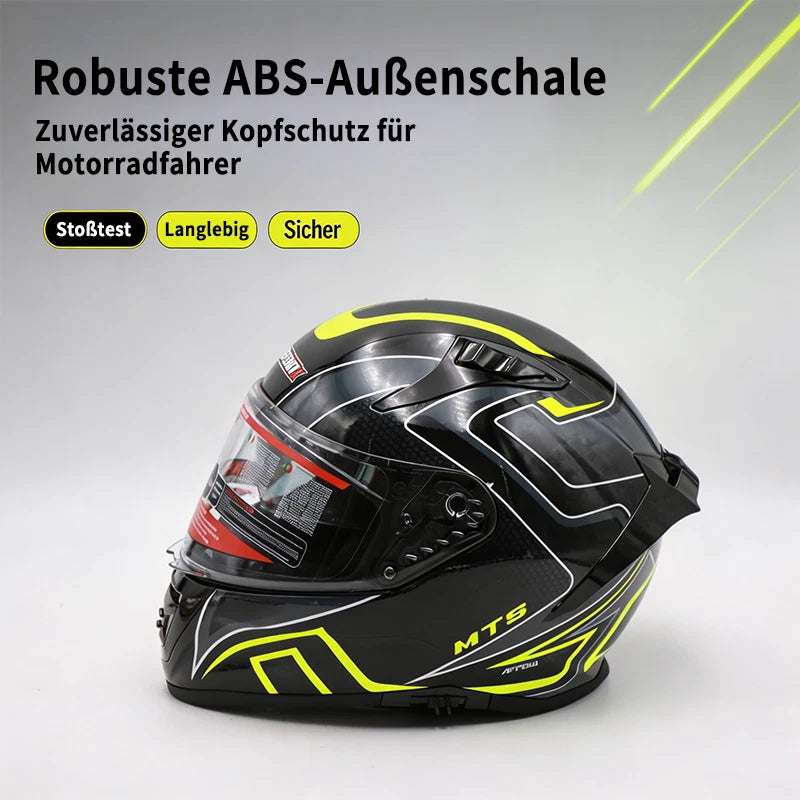 Helm Vollhelm Glanz Schwarz für Motorrad und Roller Größe S‑XL