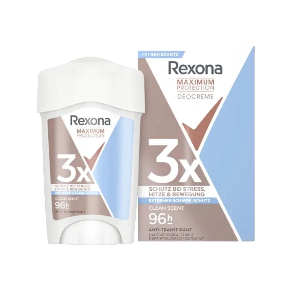 Rexona Antitranspirant Deocreme Maximum Protection Clean Scent, 45 ml