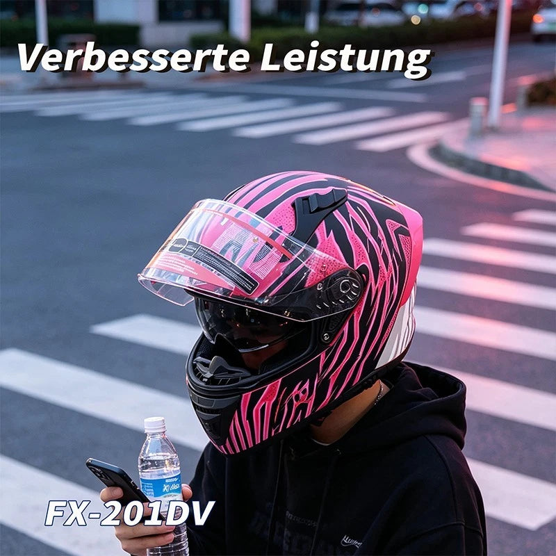Helm Vollhelm Matt Rot für Motorrad und Roller Größe S‑XL
