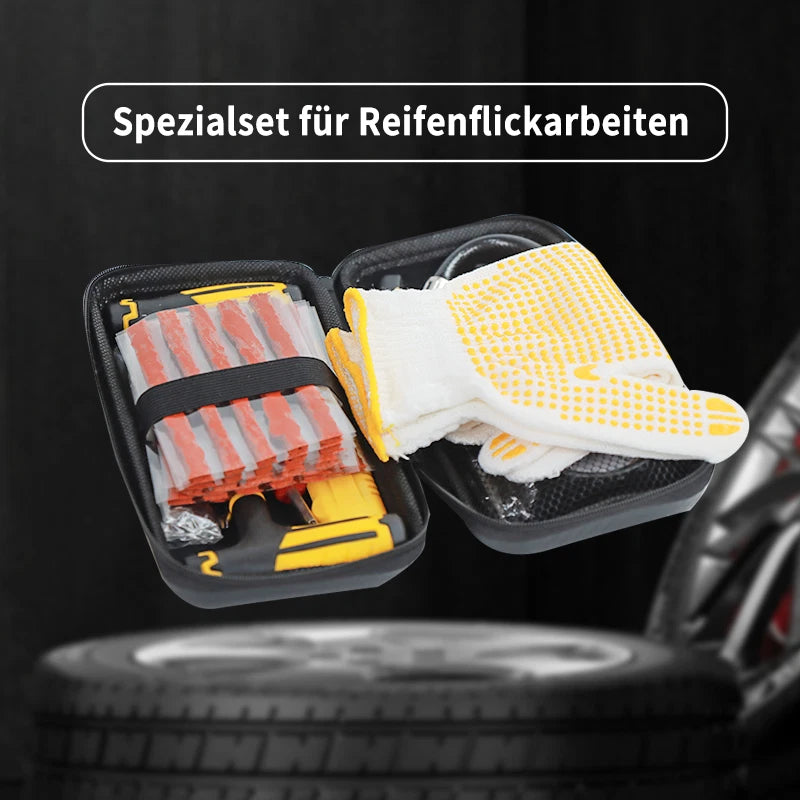 Set Reifen-Reparatur-Flicken Satz Autoreifen Pannenset Flickzeug Manometer