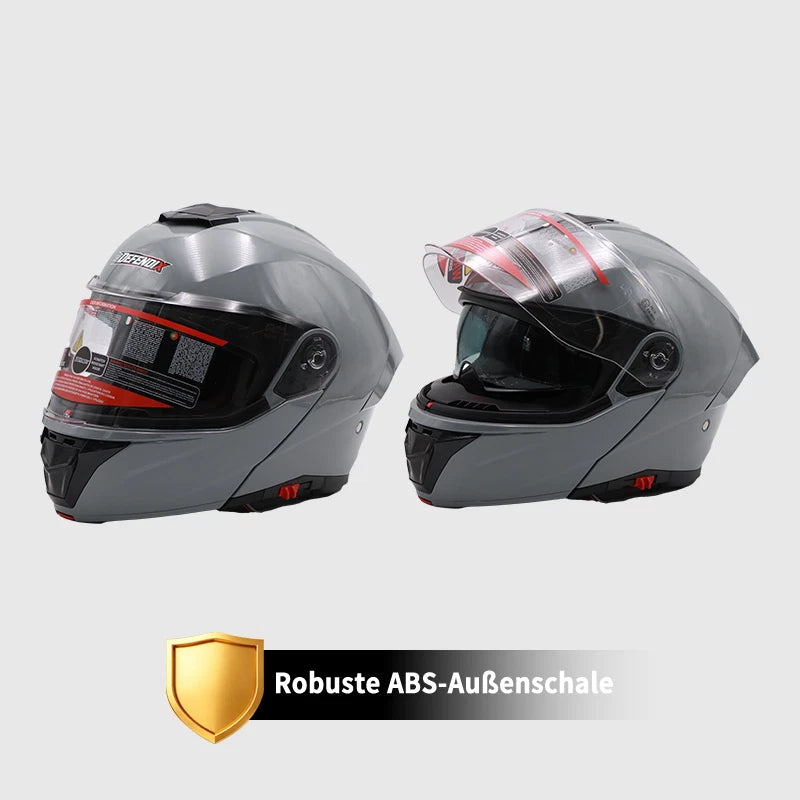 Helm Wendehelm Glanz Grau für Motorrad und Roller Größe S‑XL