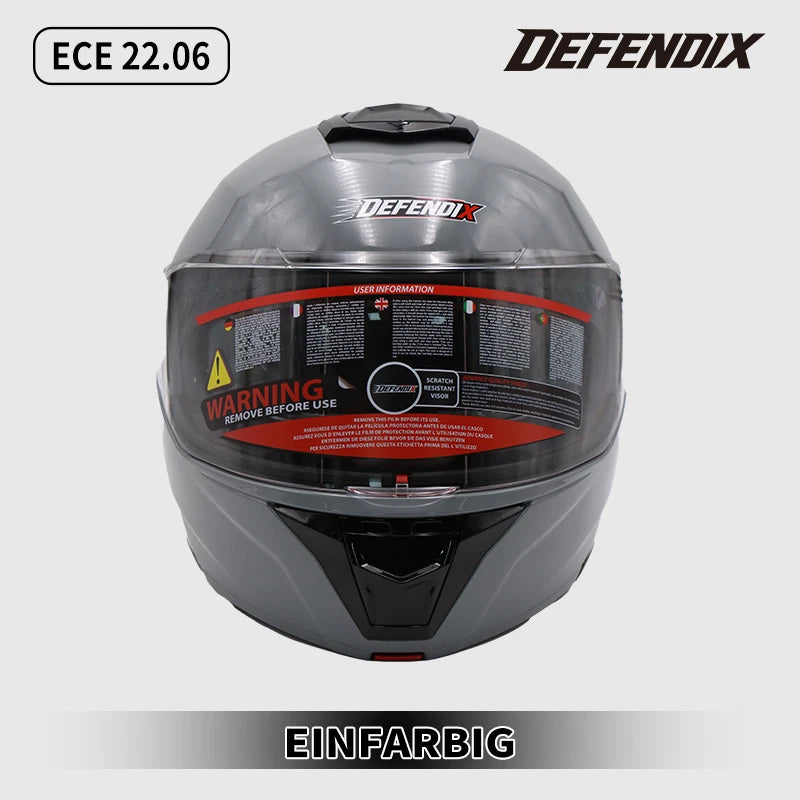 Helm Wendehelm Glanz Grau für Motorrad und Roller Größe S‑XL
