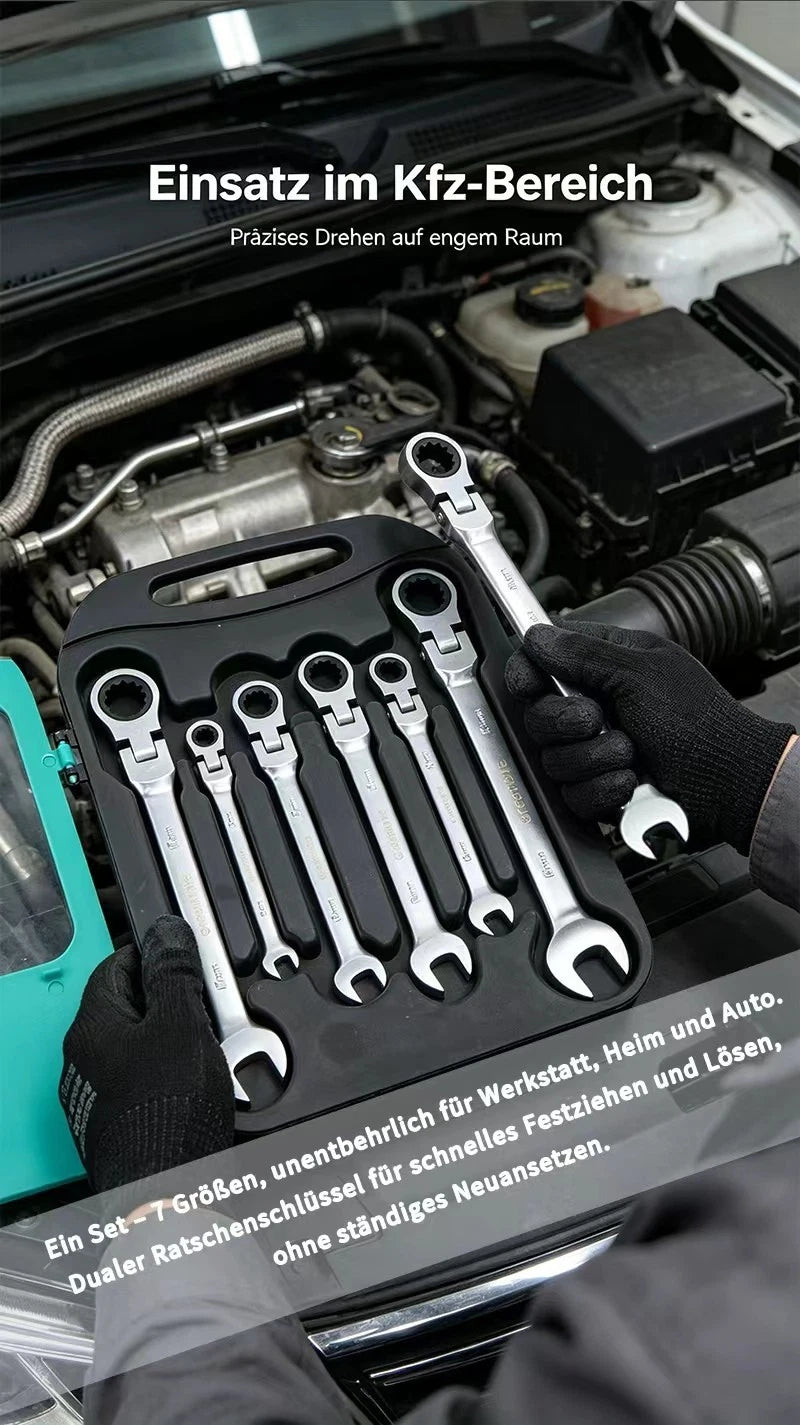 Ratsche‑Kombinationsschraubenschlüssel‑Set 7-Teiliges Set