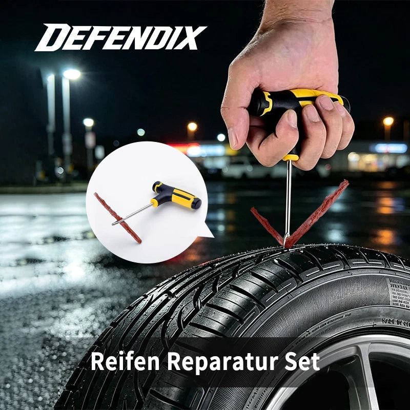 Set Reifen-Reparatur-Flicken Satz Autoreifen Pannenset Flickzeug Manometer