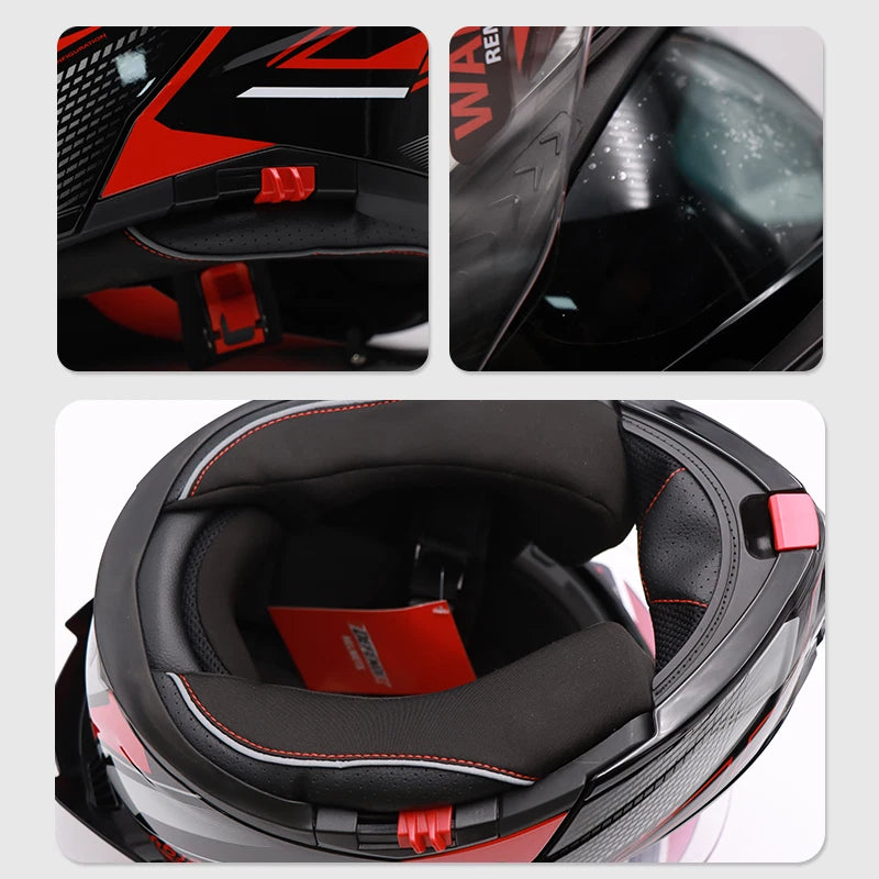 Helm Wendehelm Glanz Schwarz für Motorrad und Roller Größe S‑XL
