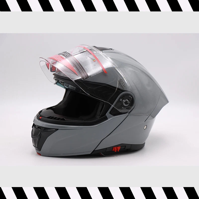 Helm Wendehelm Glanz Grau für Motorrad und Roller Größe S‑XL