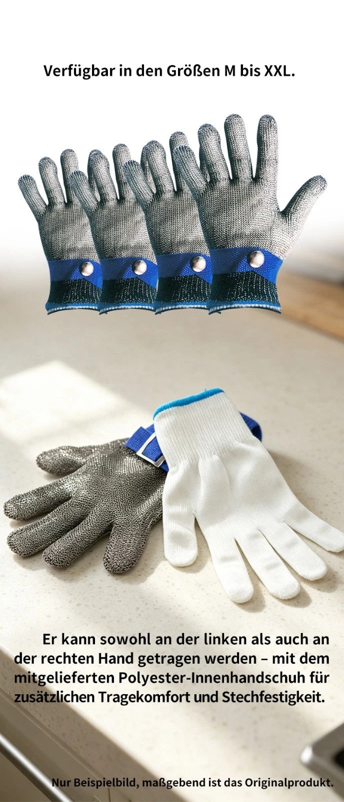 Edelstahl Stechschutzhandschuh Sicherheits-Handschuh Metzger Schutzklasse A9