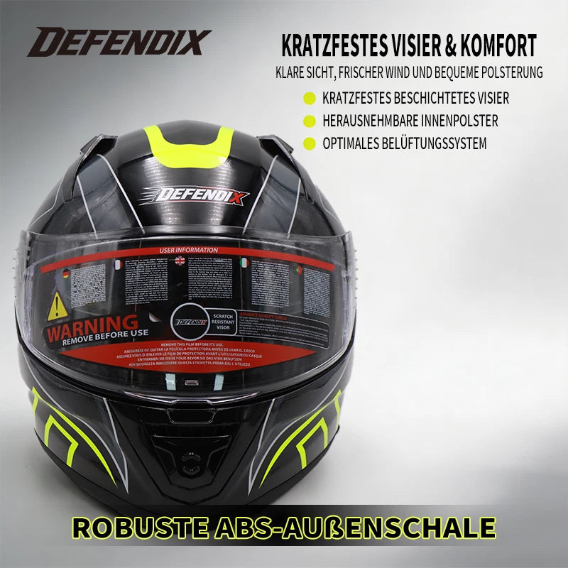 Helm Vollhelm Glanz Schwarz für Motorrad und Roller Größe S‑XL