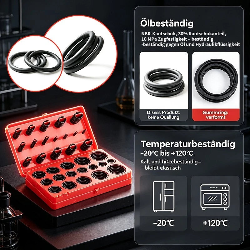 419tlg O-Ringe Dichtungsset Dichtungsringe Durchmesser 3-50mm Gummi Dichtung