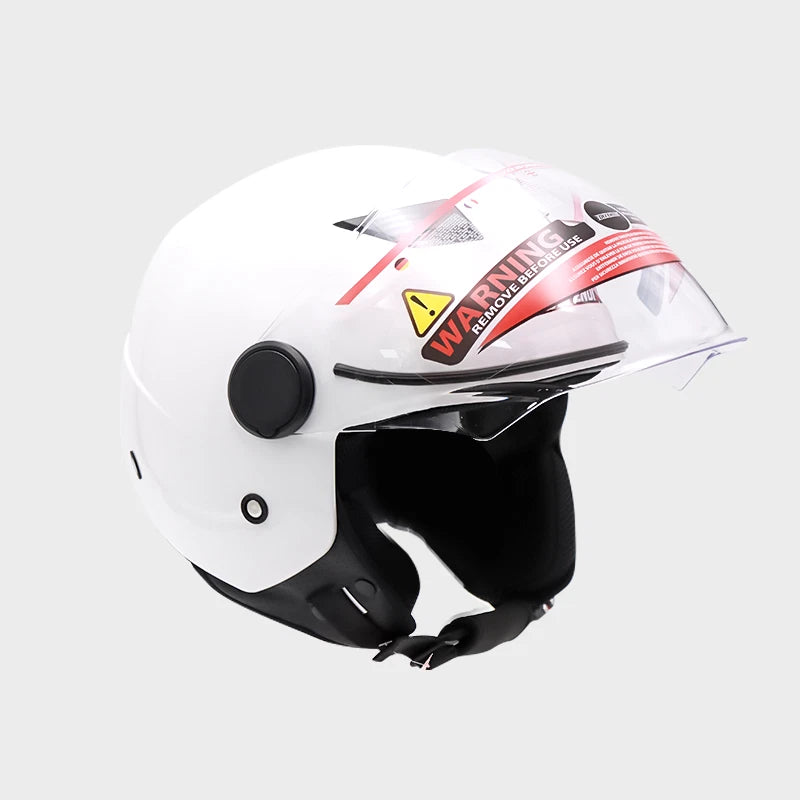 Helm Dreivertelhelm Einzellinse Glanz Weiss für Motorrad und Roller Größe S‑XL