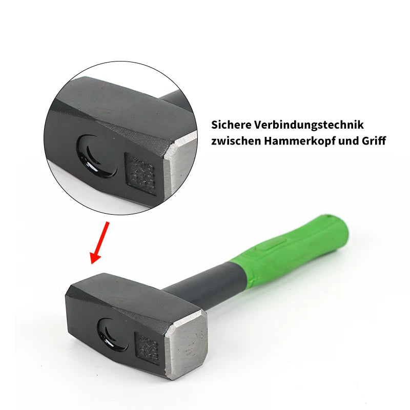 Schlosserhammer 1000g Vorschlaghammer rutschfester HohlstahlstiPVC‑Griff Hammer