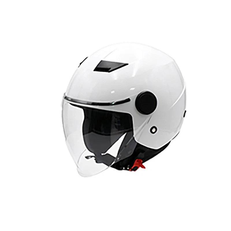Helm Dreivertelhelm Einzellinse Glanz Weiss für Motorrad und Roller Größe S‑XL
