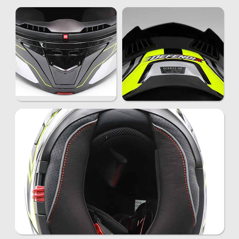 Helm Wendehelm Glanz Schwarz für Motorrad und Roller Größe S‑XL