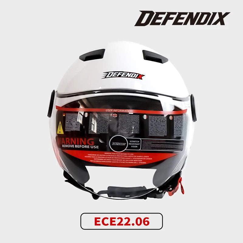 Helm Dreivertelhelm Einzellinse Glanz Weiss für Motorrad und Roller Größe S‑XL