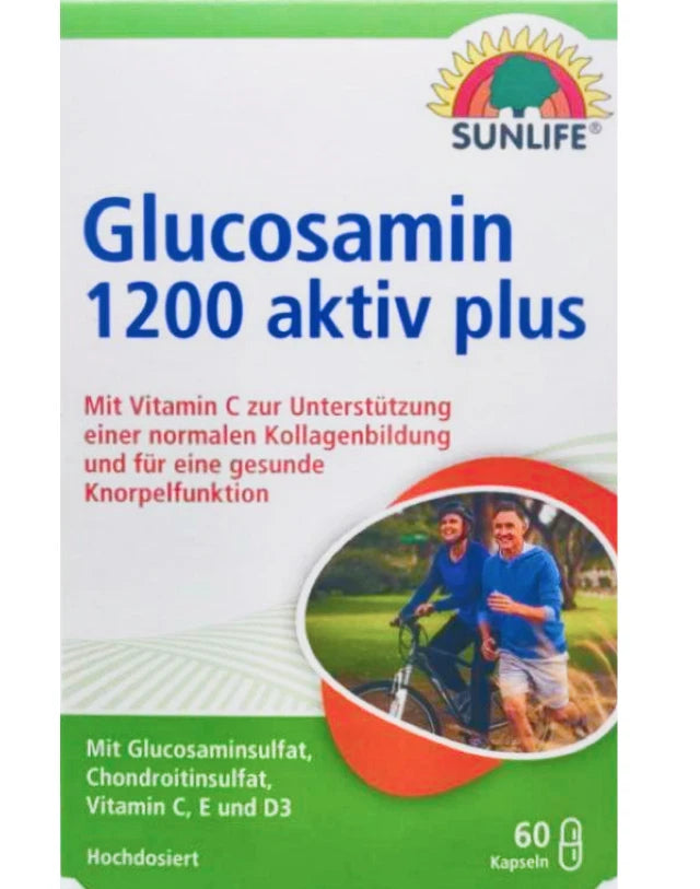SUNLIFE® Glucosamin 1200 aktiv plus Kapseln 60 Stk Knorpel Knochen Regeneration