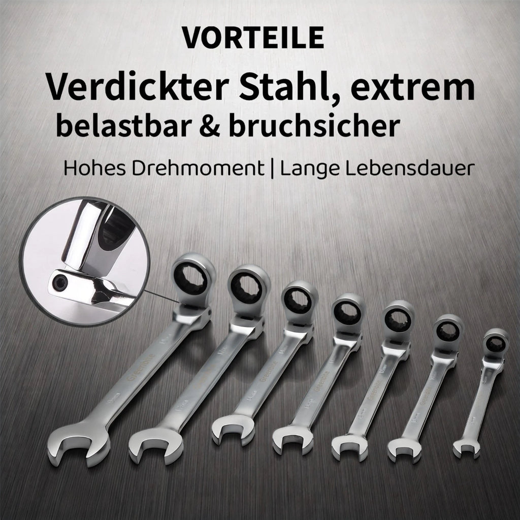 Ratsche‑Kombinationsschraubenschlüssel‑Set 7-Teiliges Set