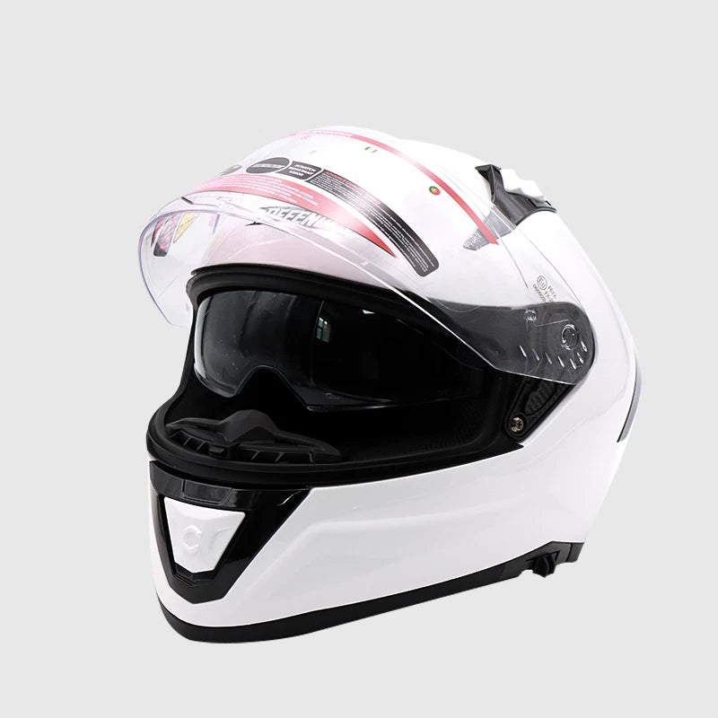 Helm Vollhelm Glanz Weiss für Motorrad und Roller Größe S‑XL