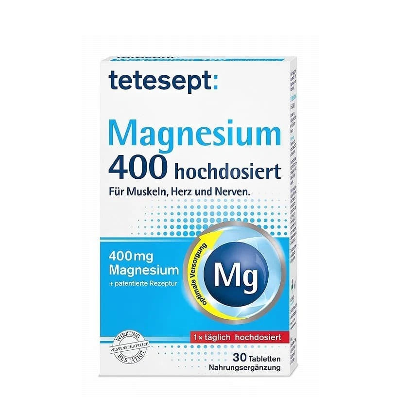 tetesept Magnesium 400 Nahrungsergänzungsmittel Magnesium Muskeln 30 Tabletten