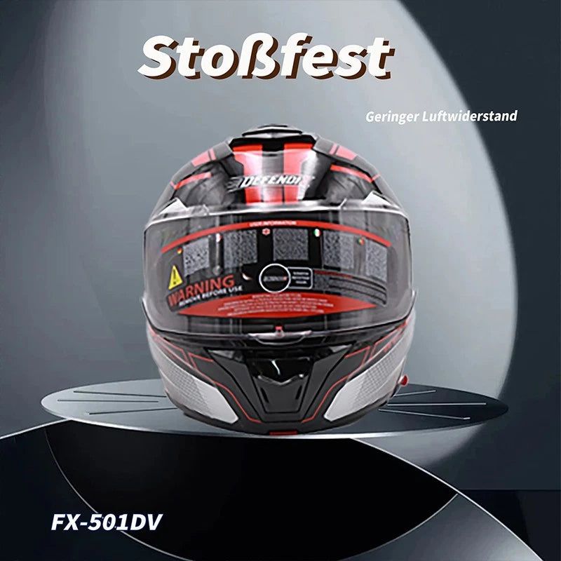 Helm Wendehelm Glanz Schwarz für Motorrad und Roller Größe S‑XL