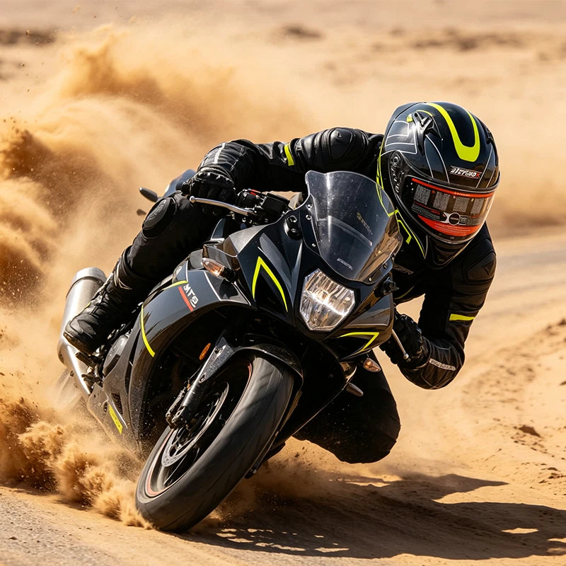 Helm Vollhelm Glanz Schwarz für Motorrad und Roller Größe S‑XL
