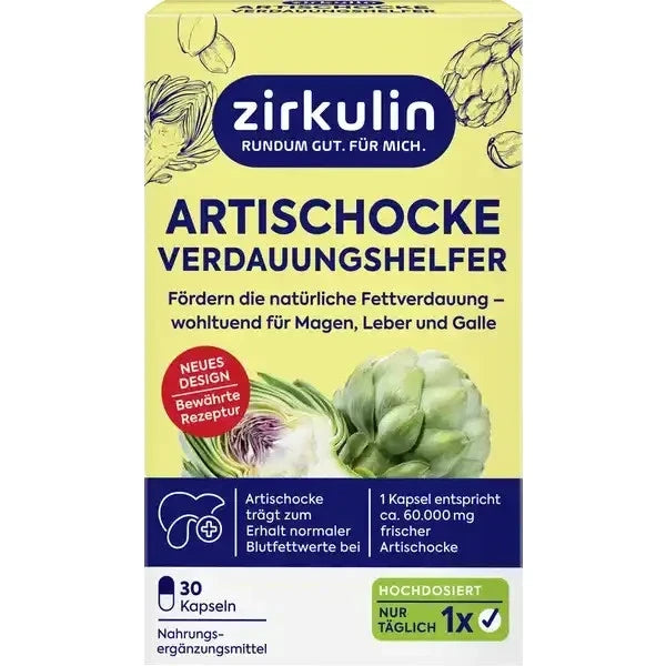 Zirkulin Artischocke Verdauungshelfer 30 Kapseln (70g)，MHD 10/2026