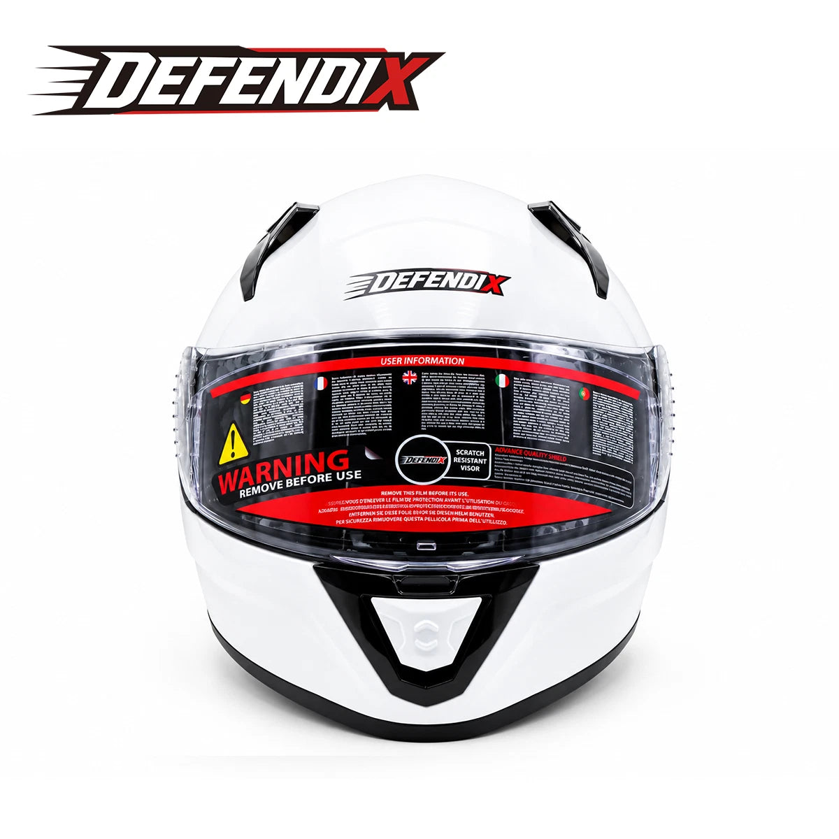 Helm Vollhelm Glanz Weiss für Motorrad und Roller Größe S‑XL