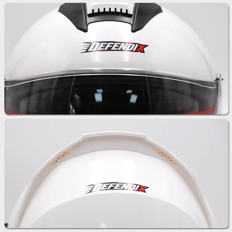 Helm Dreivertelhelm Doppellinse Glanz Weiss für Motorrad und Roller Größe S‑XL