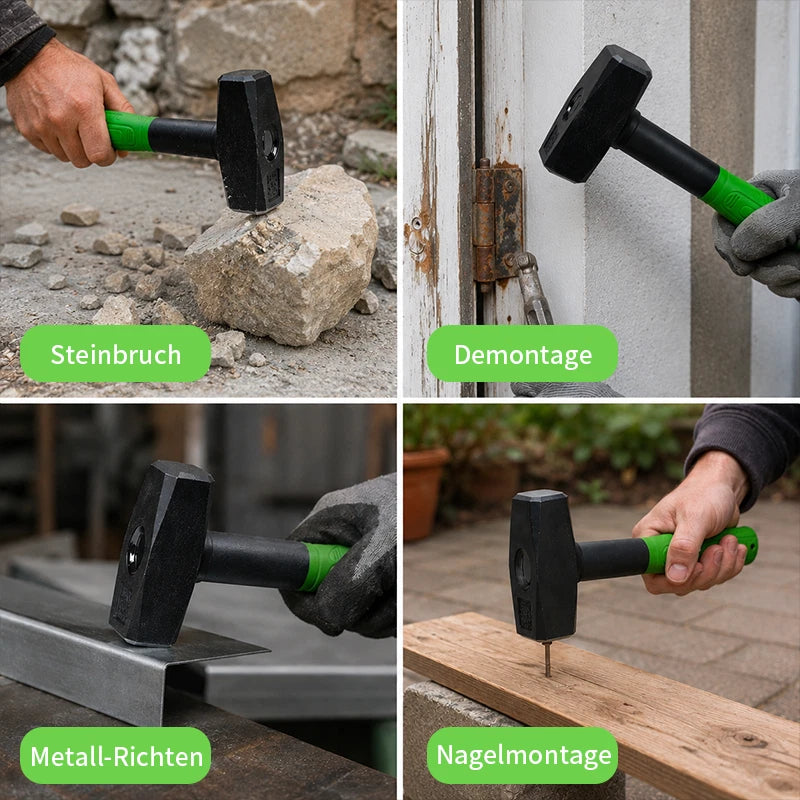 Schlosserhammer 1000g Vorschlaghammer rutschfester HohlstahlstiPVC‑Griff Hammer