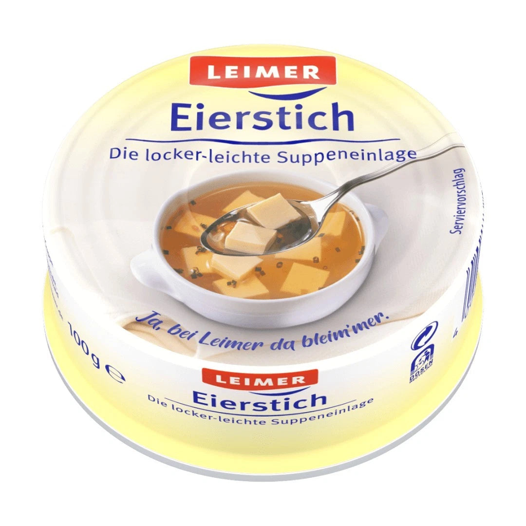Leimer EIERSTICH 100g Dose - Suppeneinlage für Hochzeitssuppe