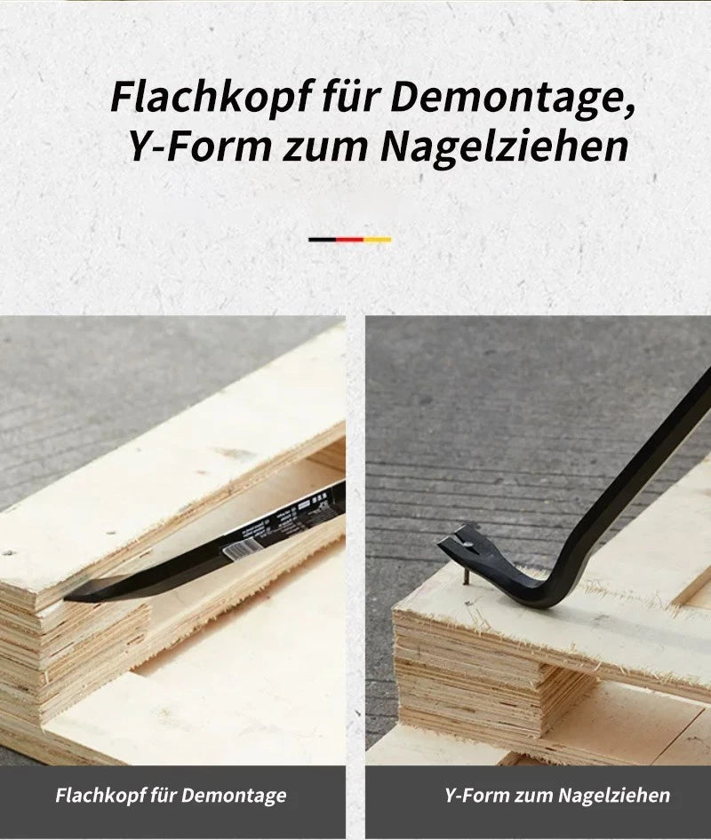 Brecheisen Brechstange Stemmeisen mit Nagelklaue zum Nagelausziehen 300-1000mm