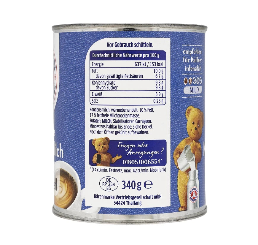 Bärenmarke Ergiebige Kaffeemilch 10% Fett 340 g