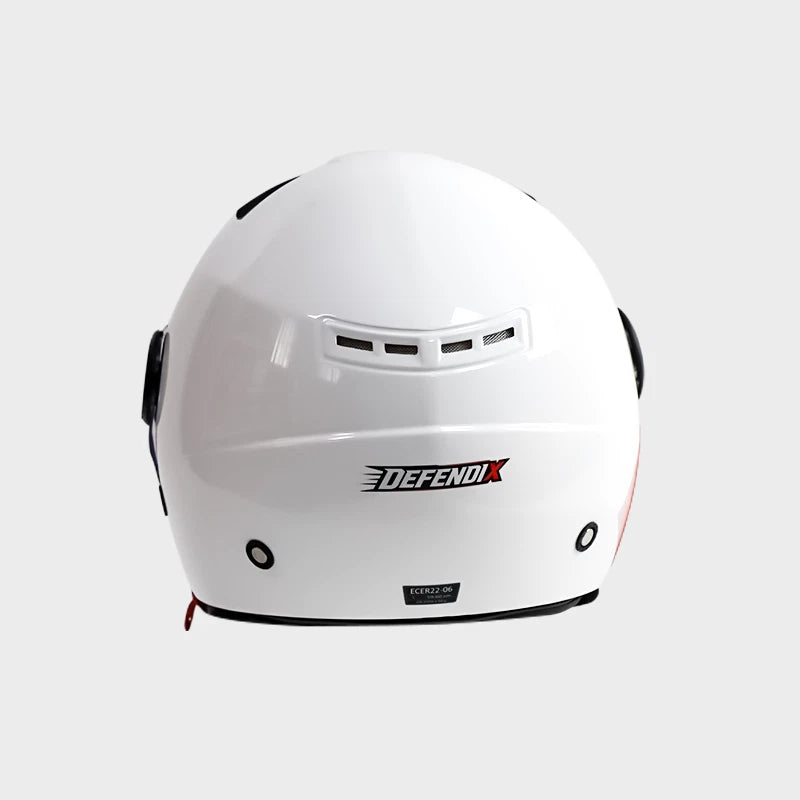 Helm Dreivertelhelm Einzellinse Glanz Weiss für Motorrad und Roller Größe S‑XL