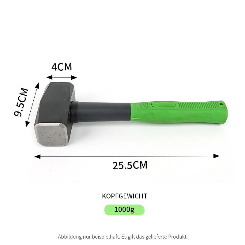 Schlosserhammer 1000g Vorschlaghammer rutschfester HohlstahlstiPVC‑Griff Hammer